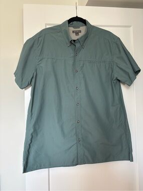 Eddie Bauer Men's Short-Sleeve Button-Down Shirt - Seafoam Green